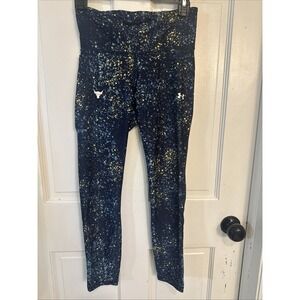 Under Armour Project Rock Compression High Rise Ankle Leggings Womens Med Blue‎